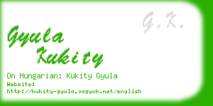 gyula kukity business card